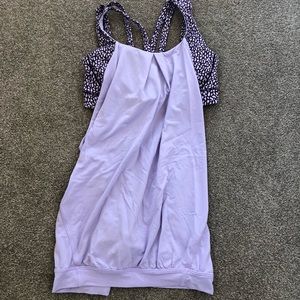 Purple lululemon tank top with sports bra built in